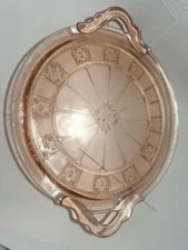 Vintage Jeanette rose 10 inch glass platter