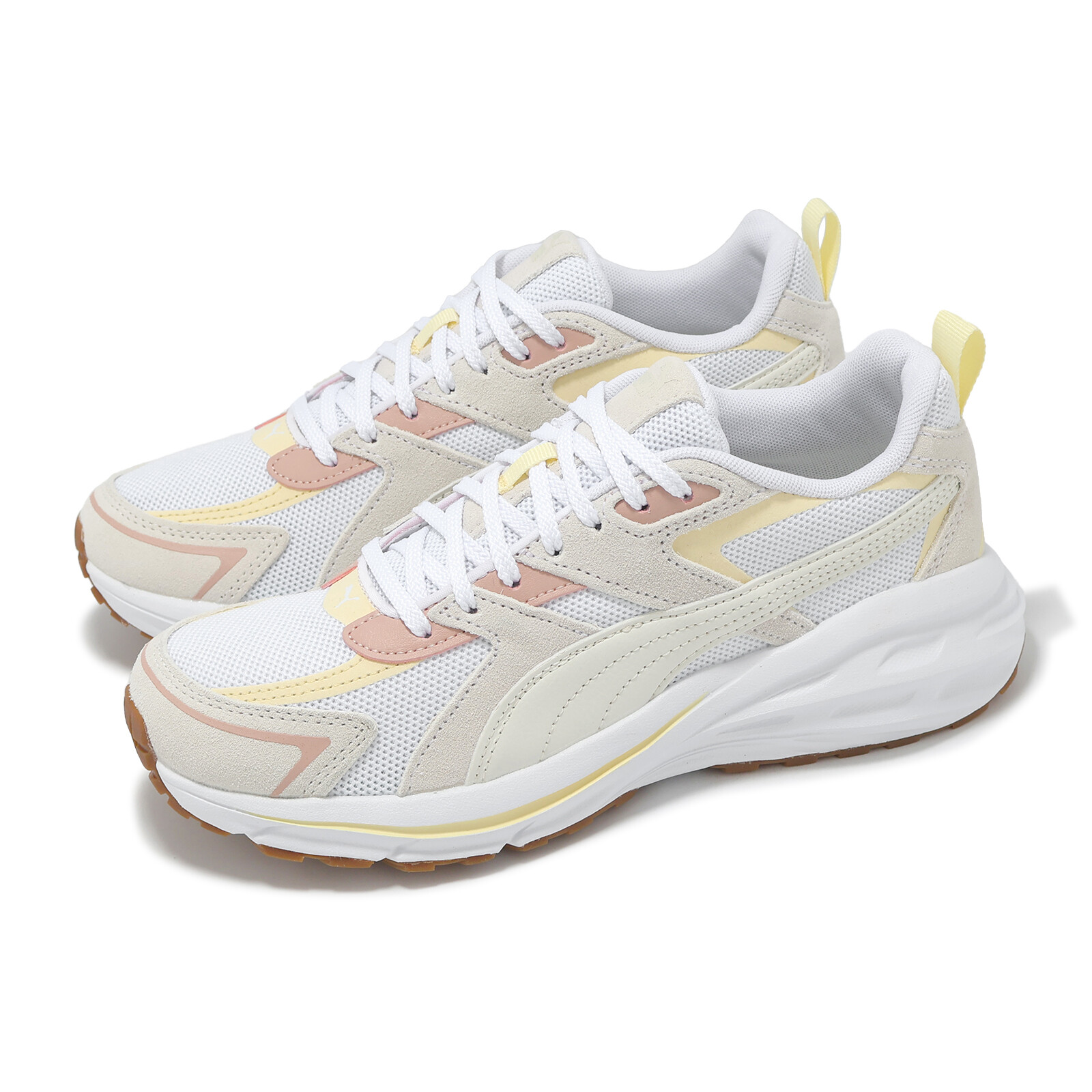 Puma Hypnotic LS White Yellow Pink Men Unisex Casual Lifestyle Shoes 395295-33