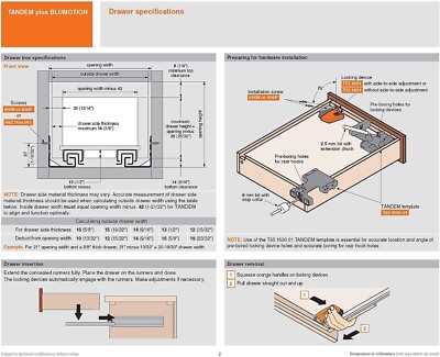Blum 21" MOVENTO 763H Full Extension Blumotion Soft-Close