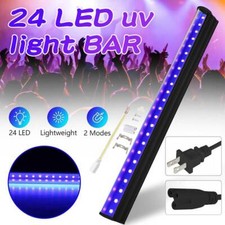 24 LED UV Light Bar Blacklight Fixtures Ultraviolet US Plug Strip DJ Party Club