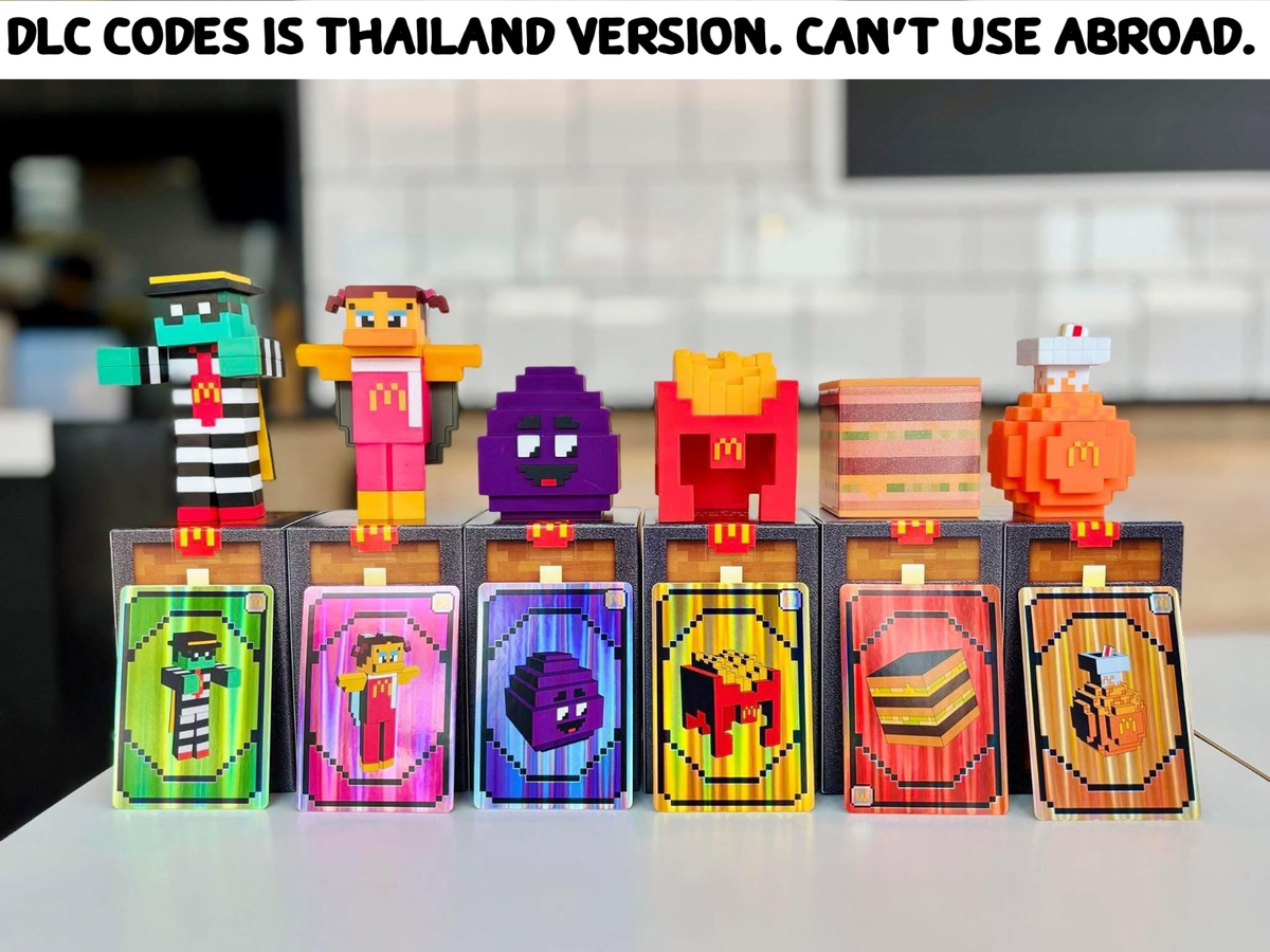 McDonalds A Minecraft Movie Meal Toys With In Game DLC Codes