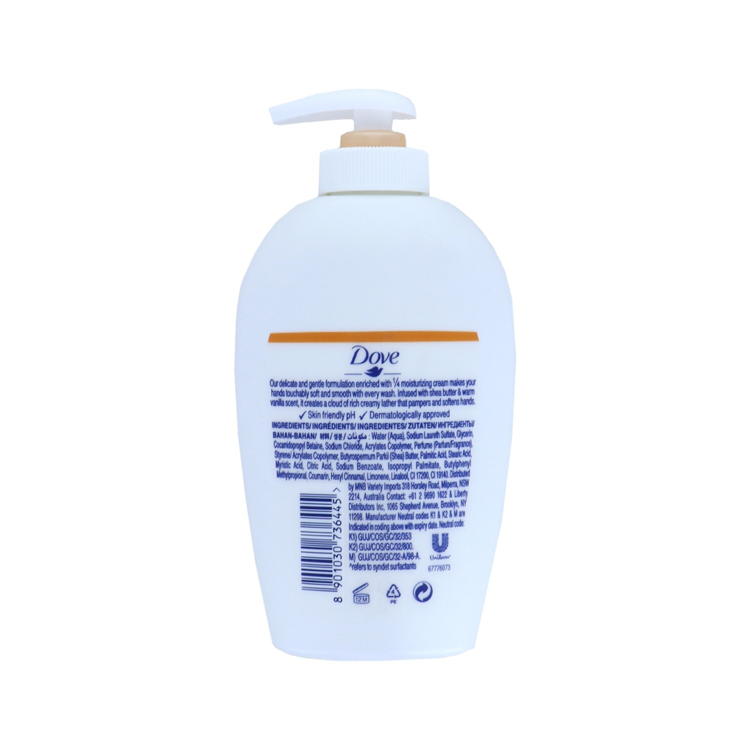 Dove Nourishing Hand Wash, Shea Butter & Warm Vanilla Scent, 8.45 Floz (250 ML)