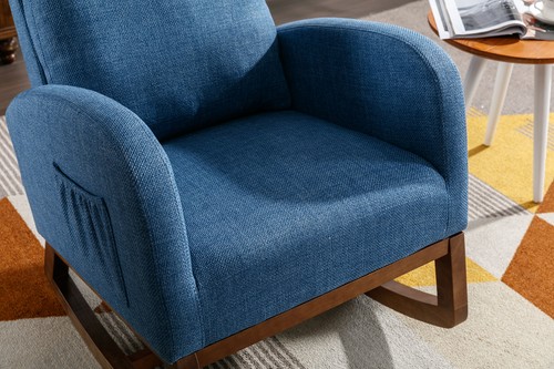 COOLMORE Rocking Chair,Modern Glider Chair,Recliner Armchair w/Wood Legs and Sid - Picture 10 of 13