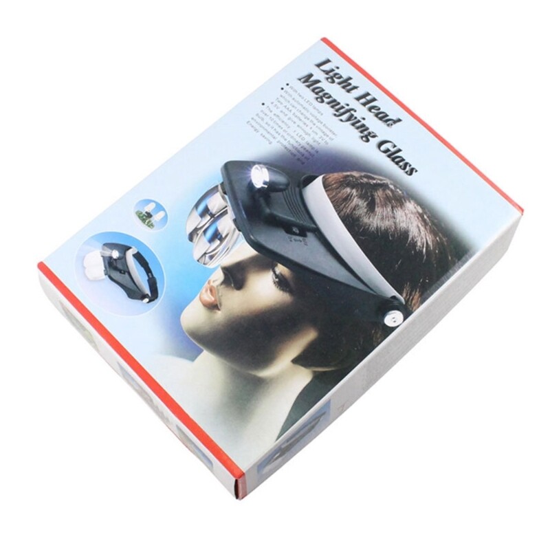 Jewelers Head Headband Magnifier LED Illuminated Visors Glasses Loupe