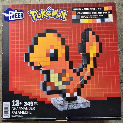 Mega Pokémon Glumanda HTH76 - Figura de Arte Pixel Retro Construible con Base de Montaje en Pared para Constructores y Coleccionistas Adultos Mega Pokémon Glumanda HTH76 - Figura de Arte Pixel Retro Construible con Base de Montaje en Pared para Constructores y Coleccionistas Adultos