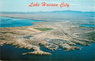 1950s Lake Havasu City Airview Petley Postcard 24-10815