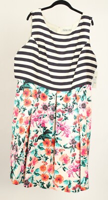 Eliza J Women s Dress  20W Multicolor Floral A Line Sleeveless Pockets Lined 