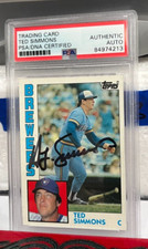 1984 Topps Ted Simmons #630 Baseball Milwaukee Brewers (8x AS/HOF) PSA/DNA Auto