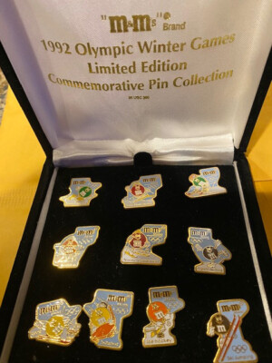 M&M CANDY 10 PINS 1992 ALBERTVILLE OLYMPICS SPORTS SET SPONSOR