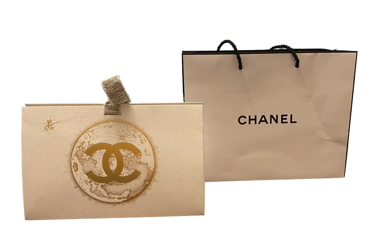 Chanel Small & Medium Size Paper Shopping Bags Decor Set of 2