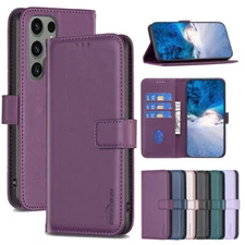 Leather Card Wallet Flip Case For Samsung S24 S23 S22 Ultra S21 S20 FE A54 Cover