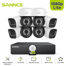  SANNCE 8CH DVR 1080P Pan&Tilt Security Camera System AI Human Detection H.265+