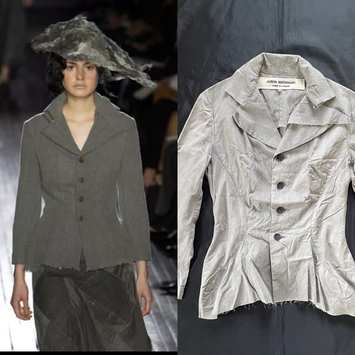 トップス JUNYA WATANABE COMME DE GARCONS AD2002 Junya Watanabe Comme Des Garcons Hand Dyed Vintage Jacket