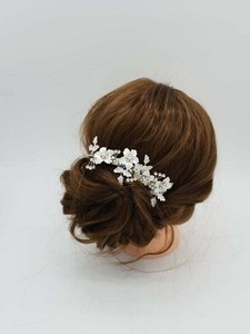 Silver Floral Wedding Hair Comb Silver Flower Bridal Hair