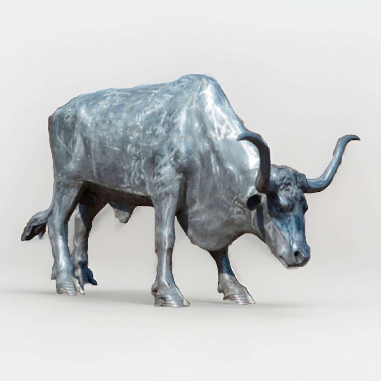 UNIVERSITY OF TEXAS - Life Size Long Horn Statue, Aluminum, UT Texas Longhorn