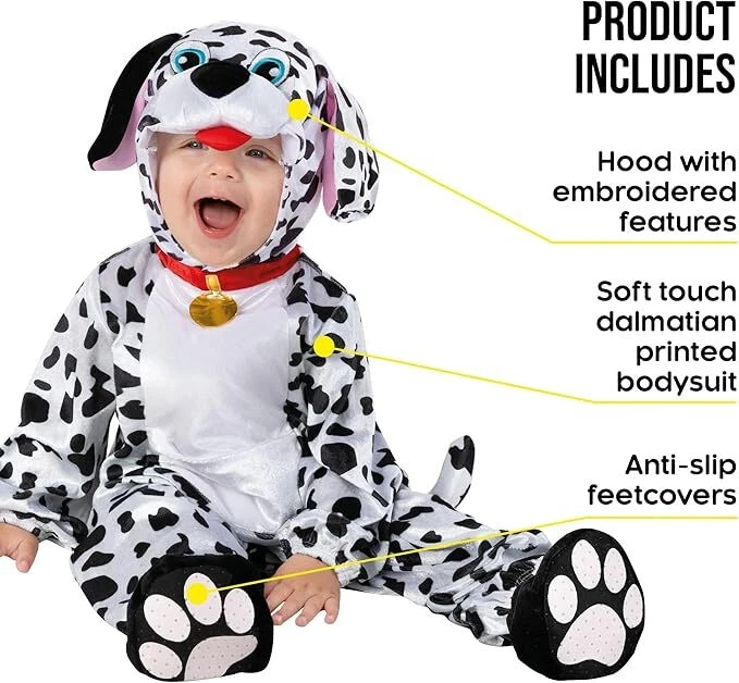 Disfraz de cachorro dálmata para niños pequeños niños niñas bebé perro animal traje 0 - 4 años Foto 3 de 4