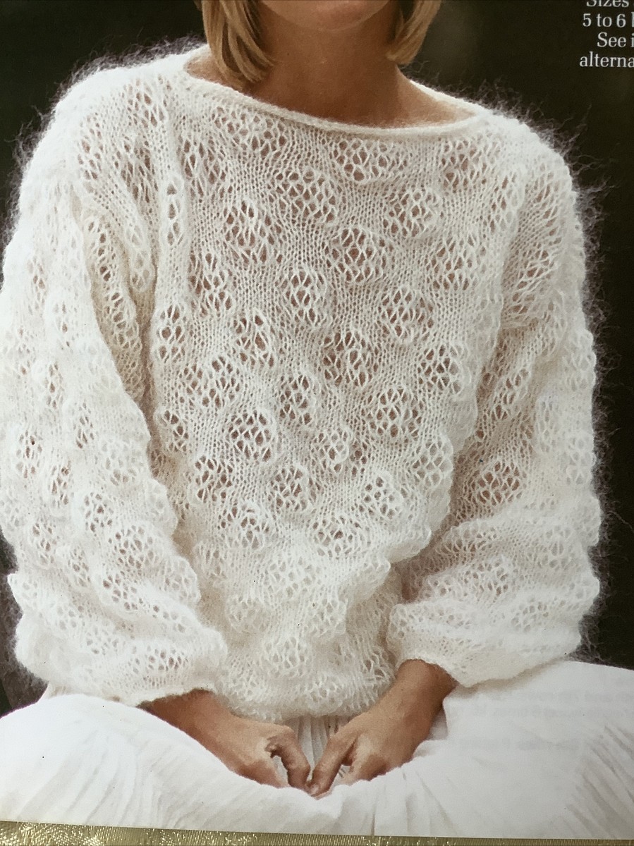 【SATIIIZ】Dainen printed knitwear Pingouin knitting pattern 8416. 4 ply bubble sweater 32-40