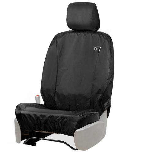 FULLY TAILORED HEAVY DUTY 1+1 BLACK CAR SEAT COVERS for FORD RANGER T6 - Picture 5 of 12