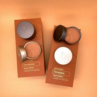 doTERRA Terrastone Passive Diffuser Two Champagne & Taupe Set Aromatherapy - image 1 of 4