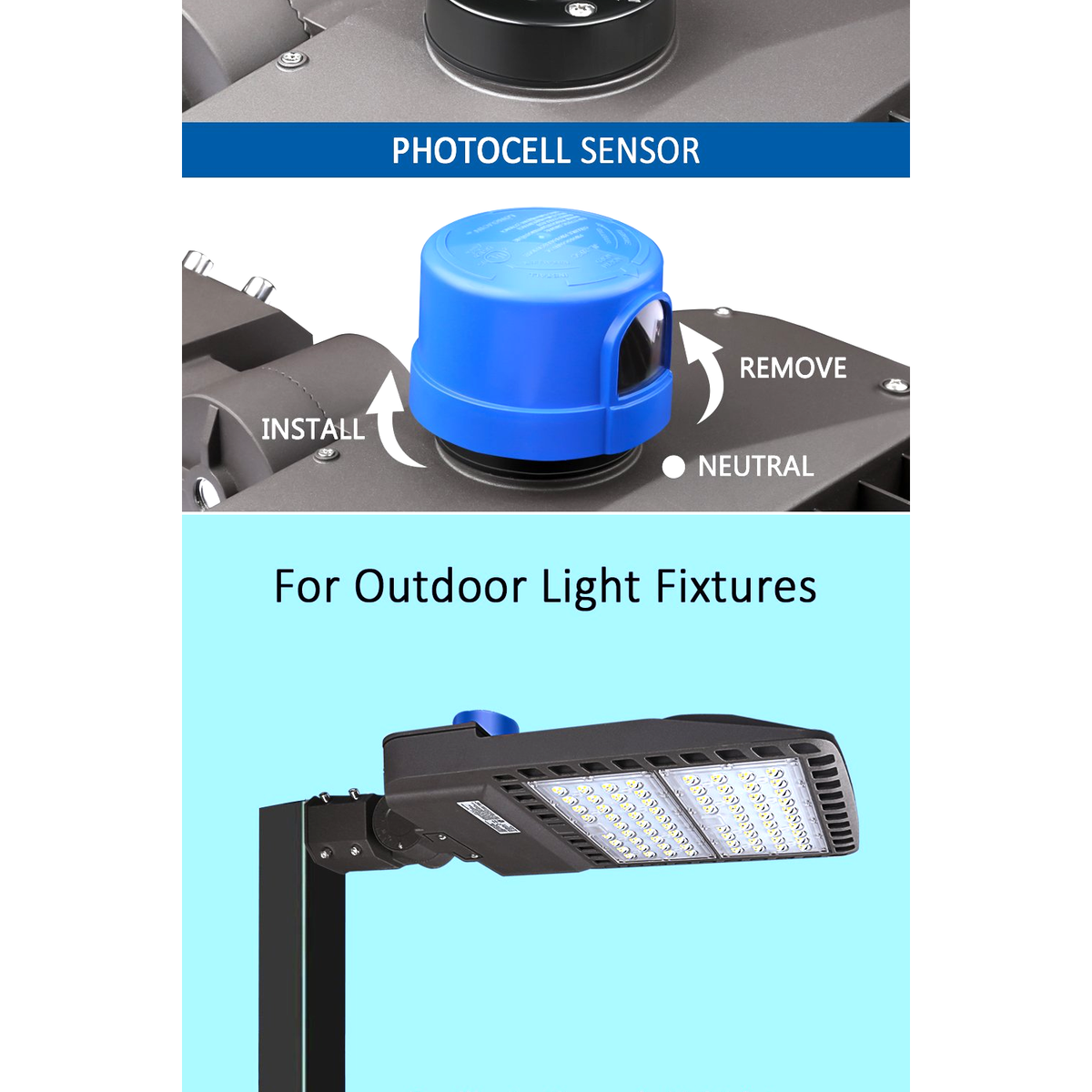 Controllo Automatico Luci Led Fotocellula Crepuscolare Per Luci Esterne LED - Controllo Automatico Dal Tramonto All'alba, 120-277V Fotocellula Controllo Luce - Foto 11