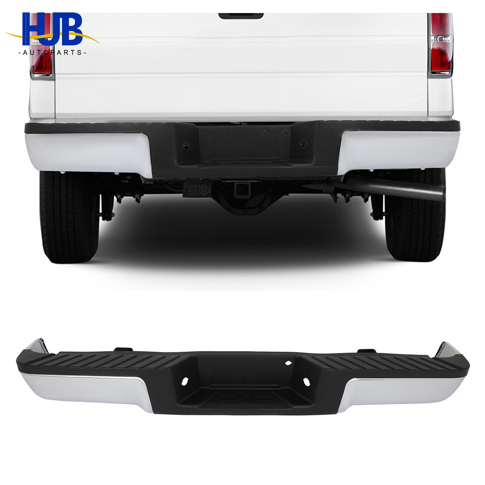 New Chrome Rear Steel Bumper Assembly For 2009-2014 Ford F150 Truck FO1103160