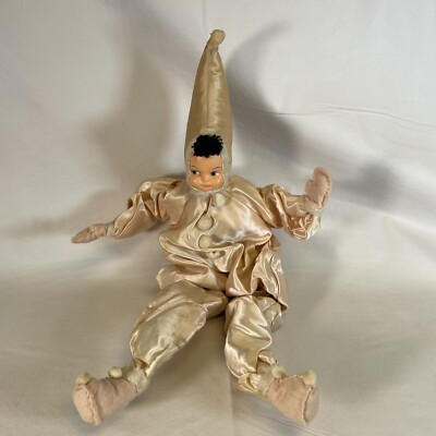Vtg 40's  Handmade Pixie Jester Elf Doll Poseable Bendable Doll-Creepy