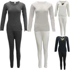 New Women's 2PCS SET Merino Wool Top Pants Thermal Leggings Long Johns Underwear