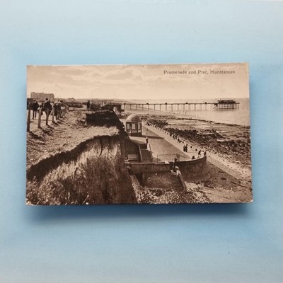 Hunstanton Postkarte 1914 Norfolk Promenaden Shelter & Pier vor dem 1. Weltkrieg