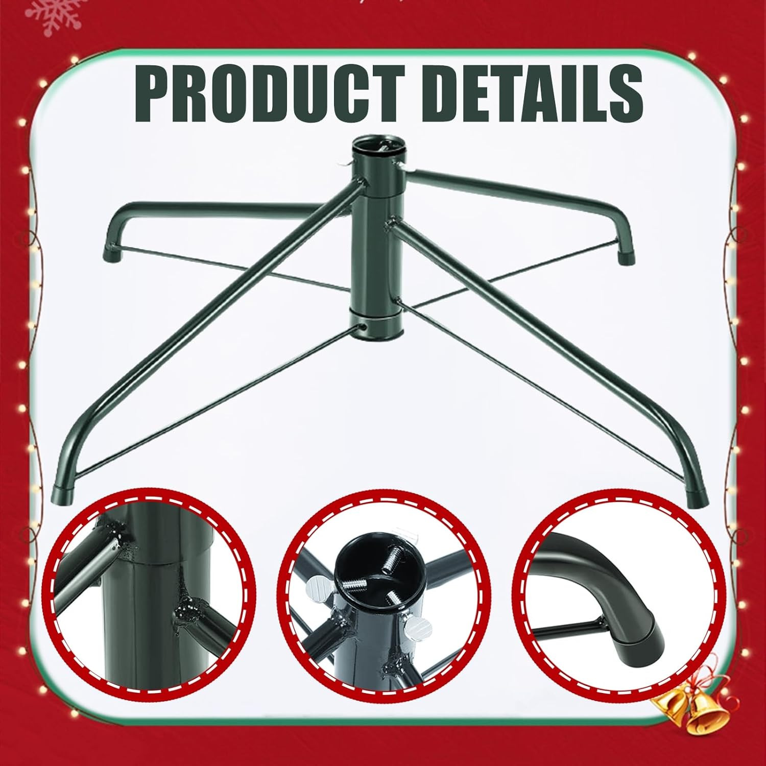 16-Inch Metal Christmas Tree Stand for 1-3 Ft Artificial Trees