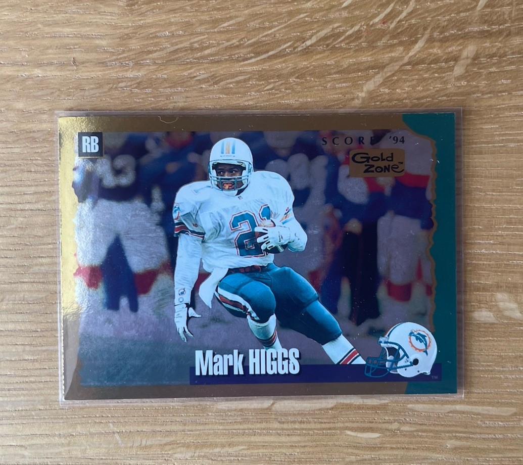 1994 Score Gold Zone Mark Higgs #116 Miami Dolphins