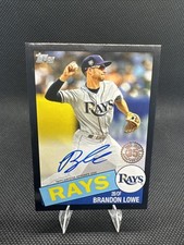 BRANDON LOWE 2020 Topps 35th Anniversary 1985 Auto Black 025/199 Rays #85A-BL