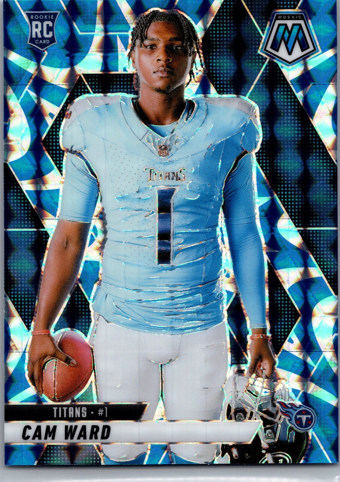 2025 Panini Mosaic #272 Cam Ward Mosaic Reactive Blue