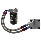 Vw Bug Full Flow Oil Filter System, Blue/Red AN Fittings-SS Hose-Flat Cam
