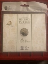 2017 Royal Mint Beatrix Potter Mr Jeremy Fisher 50p Fifty Pence Coin Pack Sealed