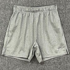 Nike Shorts Mens S Dri-FIT Grey Heather 100 Polyester Elastic Waist Drawstring