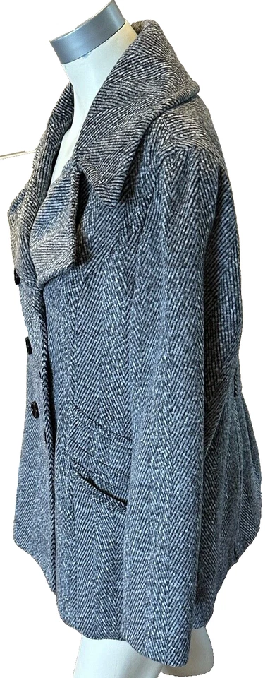 Abrigo para mujer COLDWATER CREEK gris espiga mezcla de lana talla XL 16 Foto 4 de 4