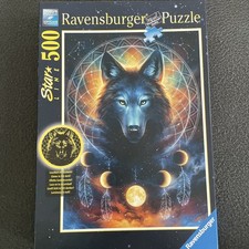 Leuchtender Wolf 500 Teile Puzzle Ravensburger Star Line Leuchtet im Dunkeln