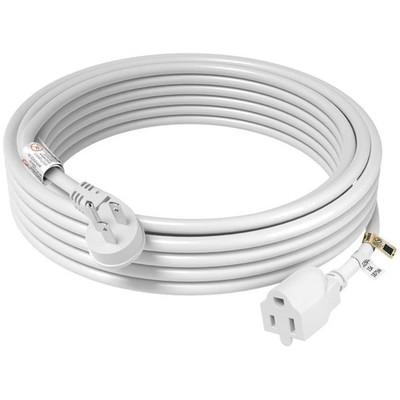 1875W 15ft Extension Cord 14 AWG Low Profile White