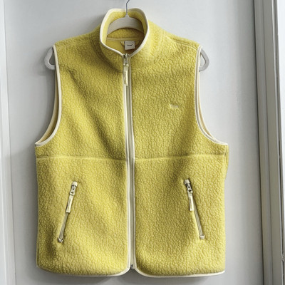 $88 ARITZIA TNA Women's M Polartec Fleece Sherpa Sleeveless Vest Lemon Yellow