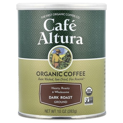 Organic Coffee, Ground, Dark Roast, 10 oz (283 g)