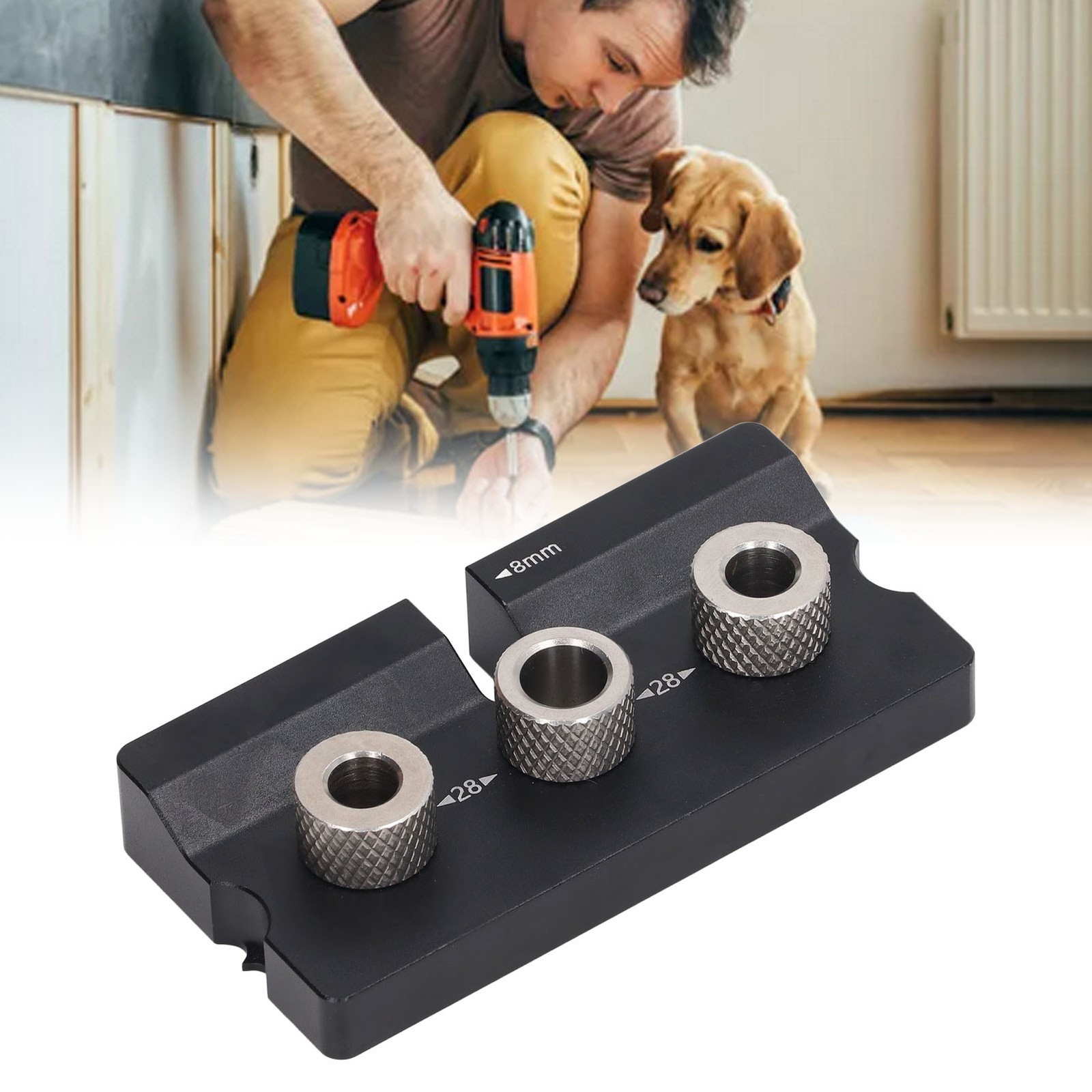 Hole Jig Wood Dowelling Jig Drill Guide 2 In 1 8mm 10mm Hole Punch Locator