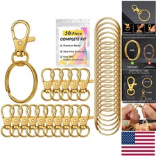 Durable 50PCS Gold Keychain Making Set - Perfect for Unique DIY Jewelry Projects