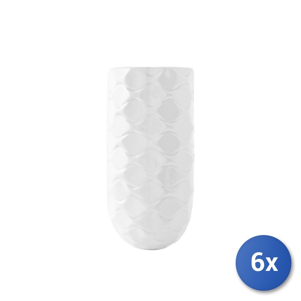 6x H&H White Ceramic Shields 19x3.6x8 Cm