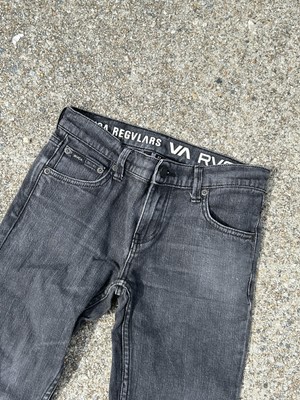 Black RVCA jeans With Read Accents