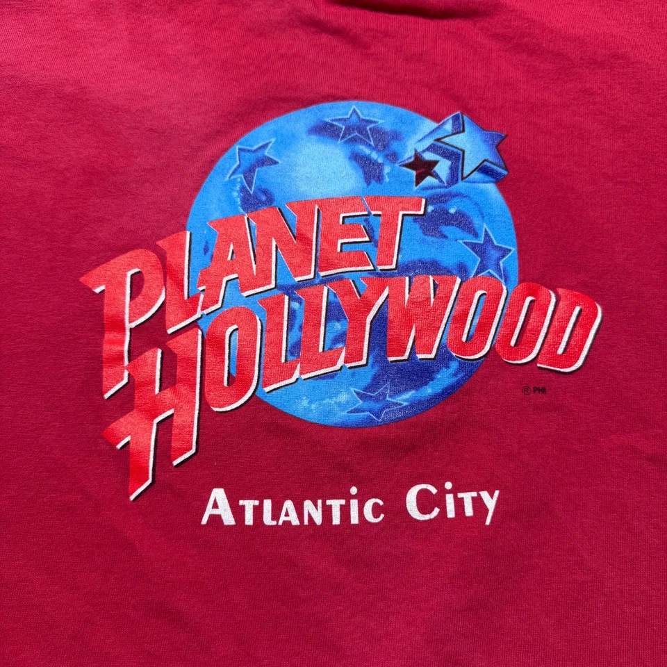 Camiseta Souvenir Planet Hollywood Atlantic City Años 90 De Colección Hecha en EE. UU. Talla Grande Foto 2 de 4