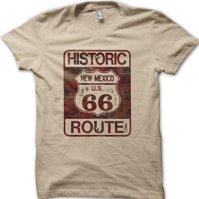Historic New Mexico Route 66 Motorrad Classic Vintage Biker T-Shirt 06108