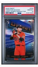 PSA 10 Tomoyuki Sugano 2025 Topps Finest /125 Debut Purple Refractor #D30 Pop 1!