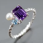 Handmade Natural Amethyst Ring 925 Sterling Silver Size 7.5 /R473301