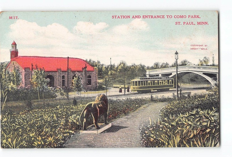 St. Paul Minnesota MN Postcard 1907-1915 Station And Entrance To Como Park