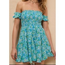 American Eagle Summer Romantic off-shoulder floral mini dress size Small VGUC